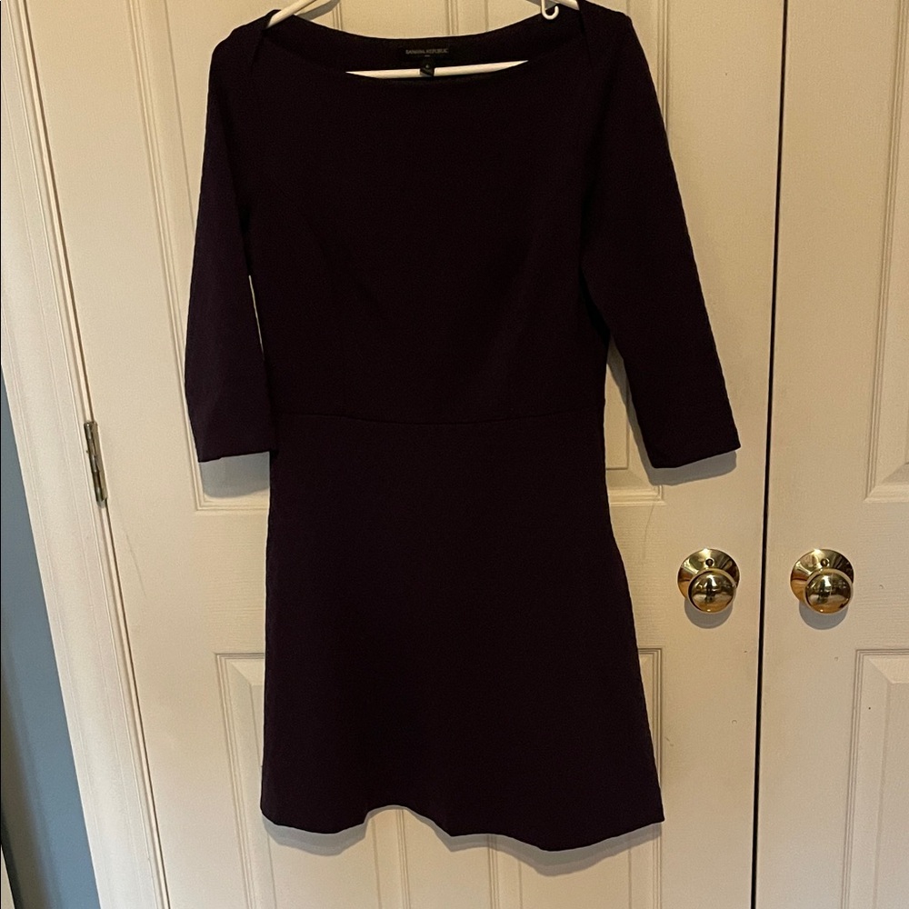 Banana Republic Dark Purple fit and flare  Dress size 6